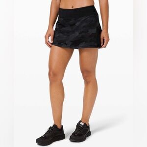Lululemon Pace Rival Mid Rise Skirt Heritage 365 Camo Deep Coal Multi/ Black 0